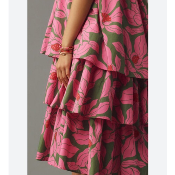 COREY LYNN CALTER TIE-SHOULDER TIERED MIDI DRESS - Picture 3 of 12